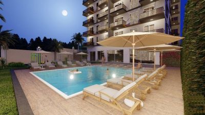 Lacný byt na predaj v tichej lokalite Alanya Turecko - fitness, sauna, bazén APM