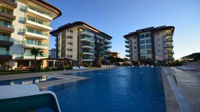 Zariadený apartmán na prvej línii s výhľadom na more Alanya - Kestel APM