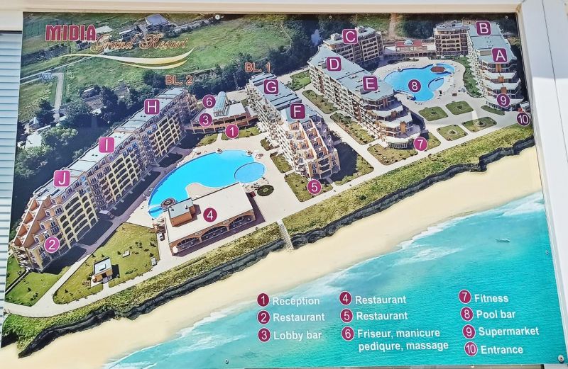 Apartmán 2+kk s balkónom a bazénom Midia Grand Resort-Aheloy, Bulharsko - 20