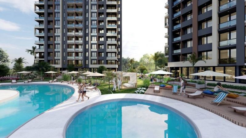 Nehnuteľnosti v komplexe s bazénom v blízkosti mora Mersin Erdemli Turecko APM - 1