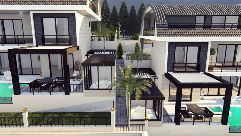 Moderná luxusná vila na predaj v Alanya Bektaş Turecko - výhľad na more APM - 3