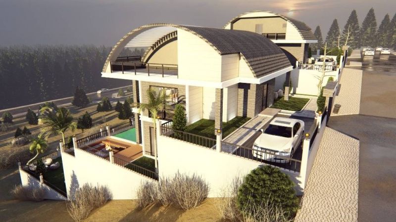 Moderná luxusná vila na predaj v Alanya Bektaş Turecko - výhľad na more APM - 24