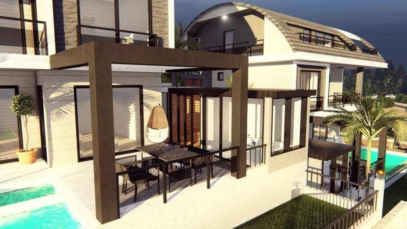 Moderná luxusná vila na predaj v Alanya Bektaş Turecko - výhľad na more APM - 6