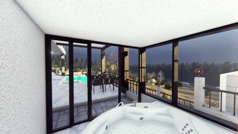 Moderná luxusná vila na predaj v Alanya Bektaş Turecko - výhľad na more APM - 18