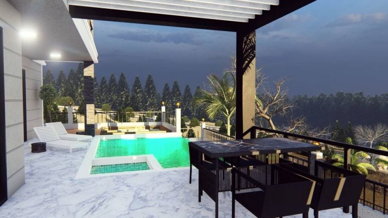 Moderná luxusná vila na predaj v Alanya Bektaş Turecko - výhľad na more APM - 30