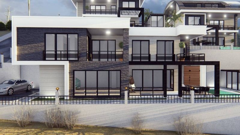 Moderná luxusná vila na predaj v Alanya Bektaş Turecko - výhľad na more APM - 12