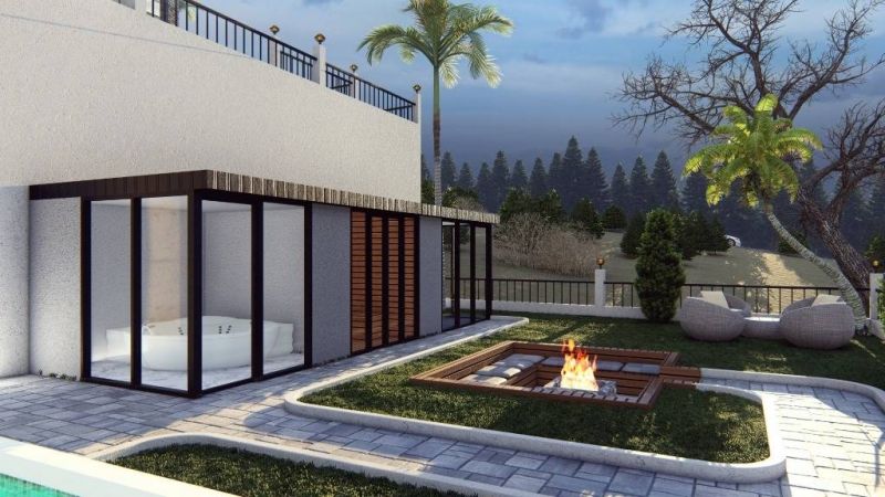 Moderná luxusná vila na predaj v Alanya Bektaş Turecko - výhľad na more APM - 15