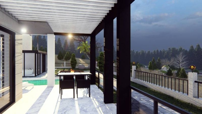 Moderná luxusná vila na predaj v Alanya Bektaş Turecko - výhľad na more APM - 16