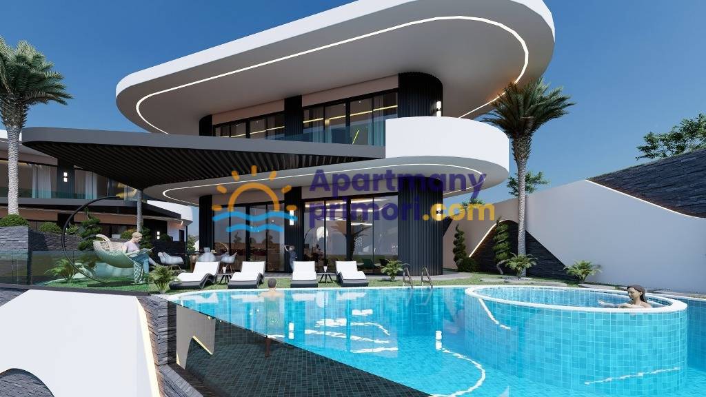 Moderné vily s výhľadom na more na predaj, Turecko Kargicak Alanya APM