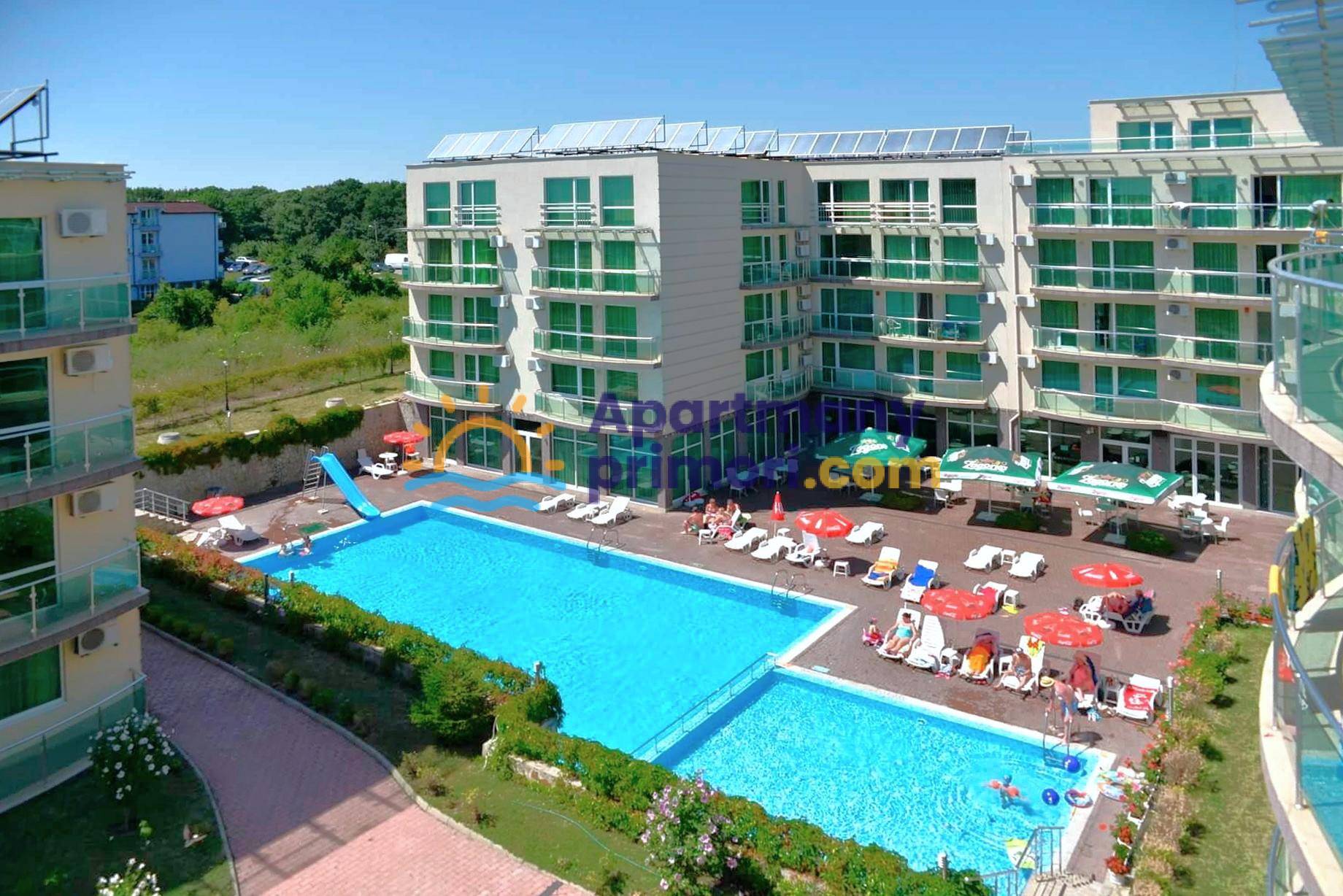 Apartmán 2+kk s balkónom a bazénom Sarafovo-Bulharsko
